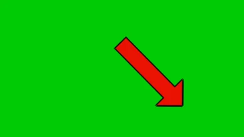 Right down corner pointing arrow on green screen animation motion graphics Vidéo 331577155