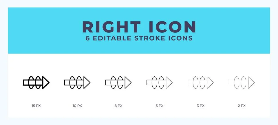 Right editable line icon. Vector illustration with different stroke. Stock Illustration