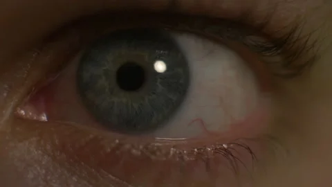 Right Eye to Left Macro Eyeball Paranoid Fear Trapped Stock Footage 220306449