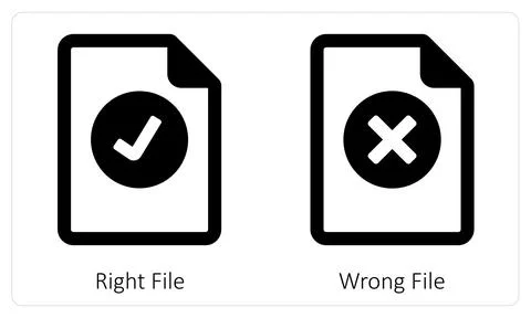 Right File and Wrong File Stock Illustration