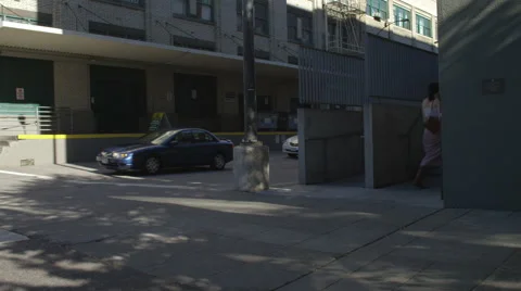 Right Front Three Quarter view of a Driving Plate; Car turns right from NW Davis Stock Footage 59302502