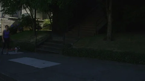 Right Front Three Quarter view of a Driving Plate: Car travels north on SW Vista Stock Footage 59302904