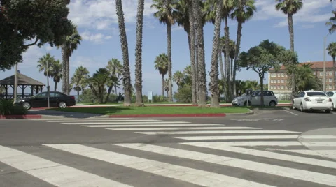 Right Front Three Quarter view of a Driving Plate: Car traveling on Bicknell Stock Footage 59453714