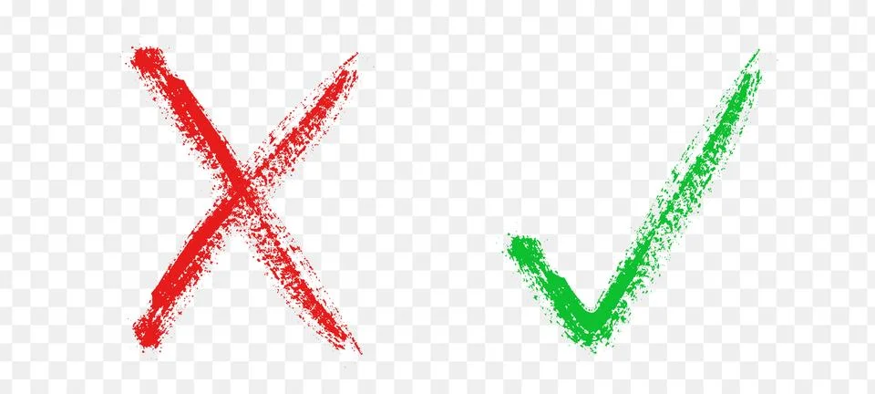 Right green and wrong red icon. Ok and x mark. Yes and No answers check. tr.. Stock Illustration