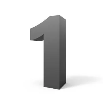Right grey number 1 Stock Illustration
