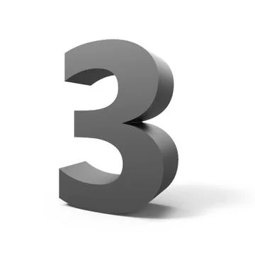 Right grey number 3 Stock Illustration