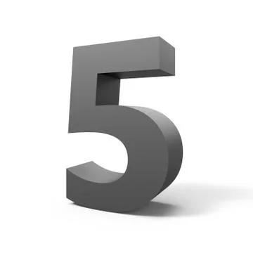 Right grey number 5 Stock Illustration