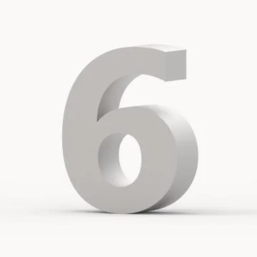 Right grey number 6 Stock Illustration