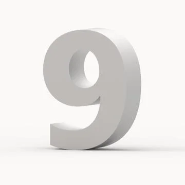 Right grey number 9 Stock Illustration