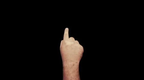 Right Hand 1 finger 2 clicks Touchscreen Gesture with MATTE Stock Footage 8911847