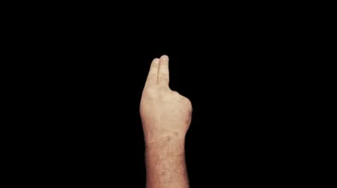 Right Hand Drag to Right 2 fingers Touchscreen Gesture with MATTE Stock Footage 8911888