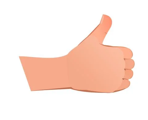 Right hand in like gesture. The object is isolated on white background. Funny Stock Illustration