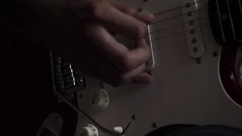 Right hand of guitar player Stock Footage