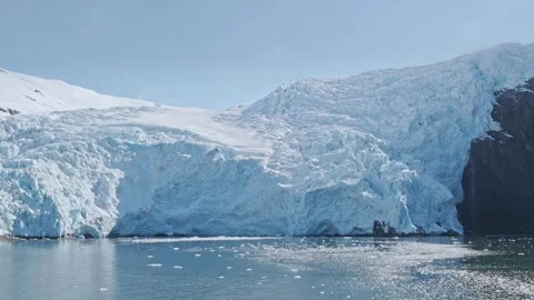 Right hand side of Blackstone Glacier, Prince William Sound Alaska Stock Footage 246973496
