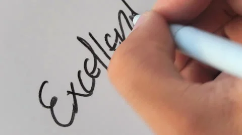 Right hand writing excelent on White Stock Footage 24474024