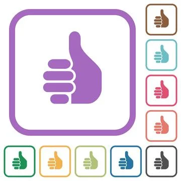 Right handed thumbs up solid simple icons Stock Illustration