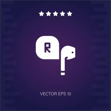 Right headphone vector icon Stock Illustration