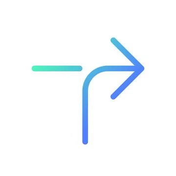 Right horizontal alignment sign pixel perfect gradient linear ui icon Stock Illustration