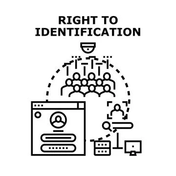 Right to identification accessing digital user data Stock Illustration