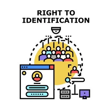 Right to identification accessing digital user data Stock Illustration