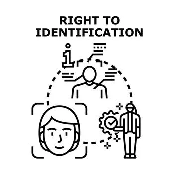 Right to identification concept, person identity verification Stock Illustration