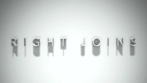 Right joins 3D title animation with shadows on a white background Stock Footage 297022659