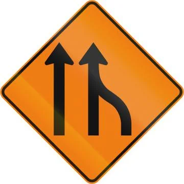 Right Lane Ends in Canada Stock Illustration
