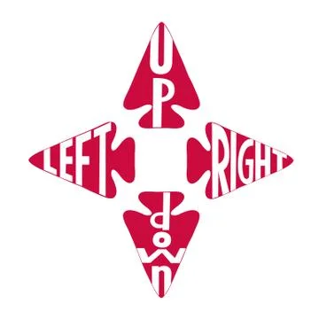 Right, left, up and down directions arrows icons logo set Stock Illustration