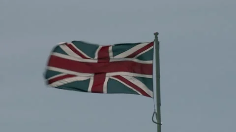 Right to Left British Union Flag Stock Footage 65300615