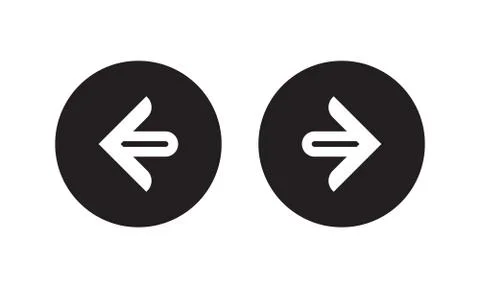 Right left or next and previous simple arrows for your web or app ui design Stock Illustration