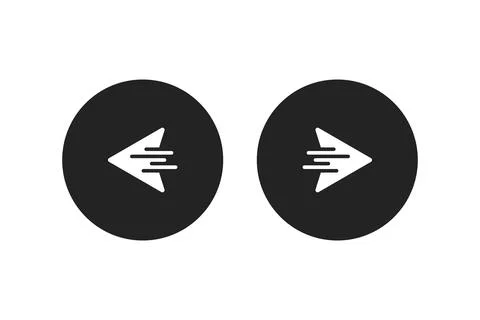 Right left or next back icon. Arrows right or left. Vector Illustrazione stock