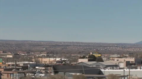 Right To Left Pan across Albuquerque, New Mexico Downtown looking Northwest Stock Footage 88262961