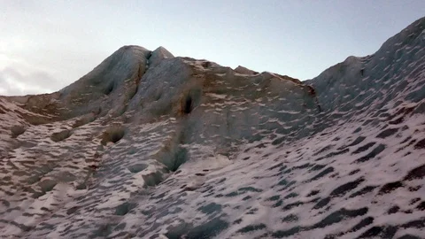 Right to left pan of arctic glacier with... | Stock Video | Pond5