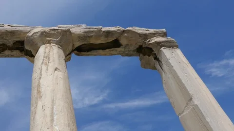 Right to left pan remaining of Hadrian's Library create by Roman Emperor Hadrian Video stock 129412501