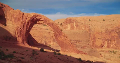 Right To Left Pan Wide Corona Arch Moab Stock Footage 149707057