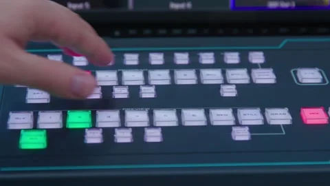 A right to left panorama view of zoom in camera angle on a controller Stock Footage 335561034