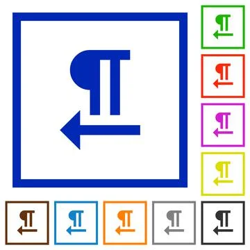 Right to left text direction flat framed icons Stock Illustration