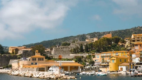 Right to left view of lagune in Nice. Stock Footage 109607126