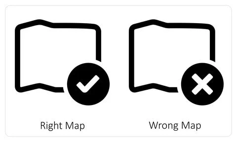 Right Map and Wrong Map Illustrazione stock
