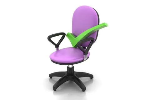 Right mark sitting comfortable computer chair 무료 스톡 일러스트