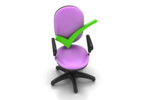 Right mark sitting comfortable computer chair Free Stock Illustration
