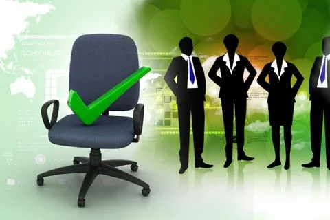 Right mark sitting comfortable computer chair Stock Illustration