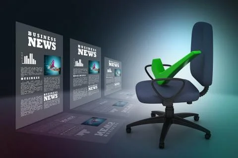 Right mark sitting comfortable computer chair Stock Illustration