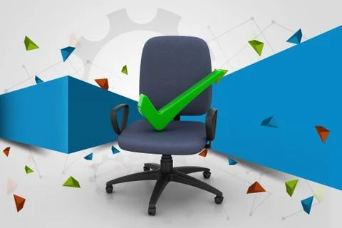 Right mark sitting comfortable computer chair Stock-Illustration