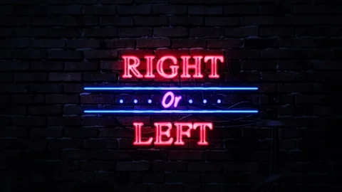 Right or Left Neon Sign | Stock Video | Pond5