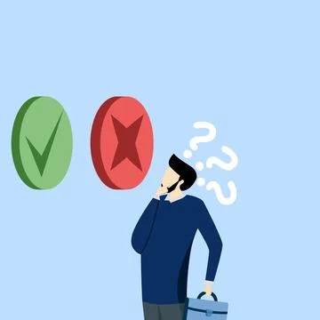 Right or wrong business decision concept Stock Illustration