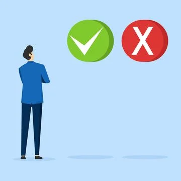 Right or wrong business decision concept Stockillustratie