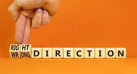 Right or wrong direction symbol. Concept words Right direction Wrong directio Photos