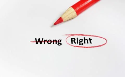 Right or wrong Stock Photos