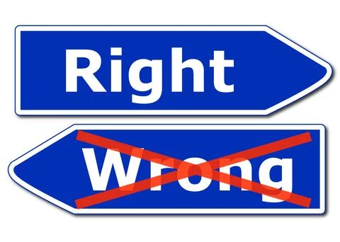 Right or wrong Stock Photos